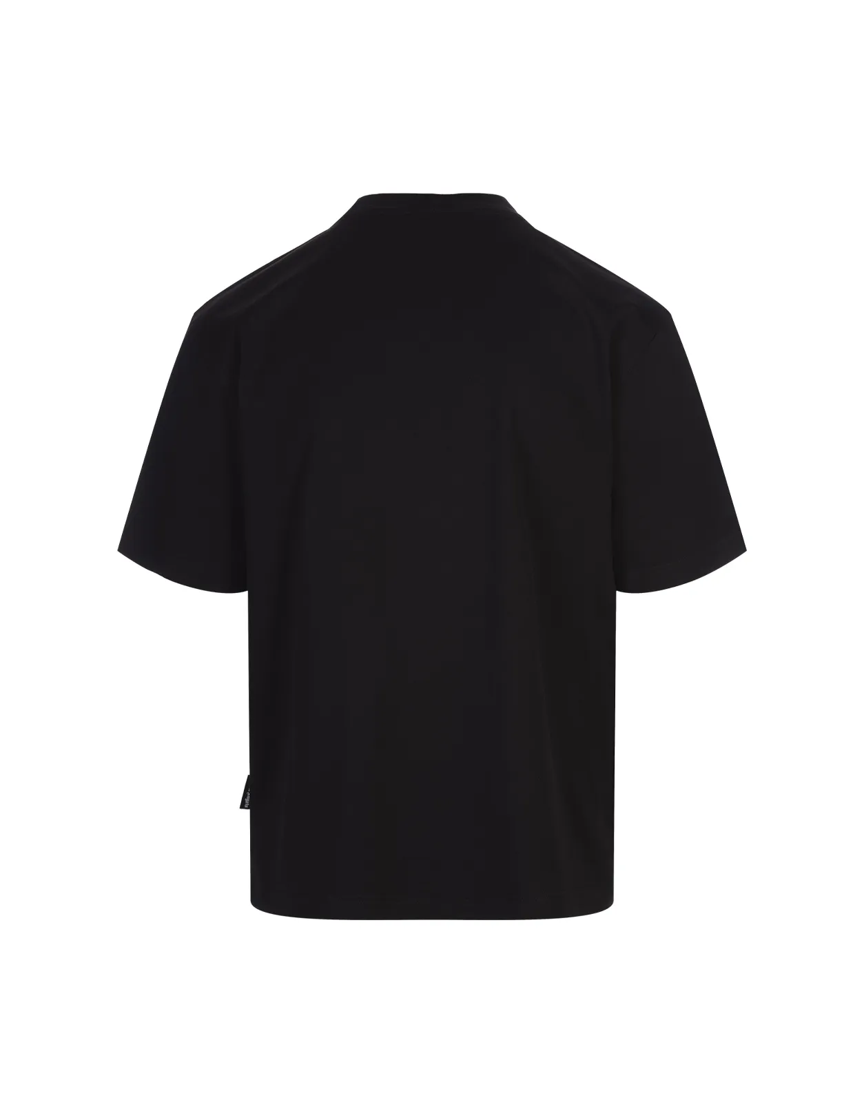 PALM ANGELS Black T-Shirt With Contrasting Front Logo