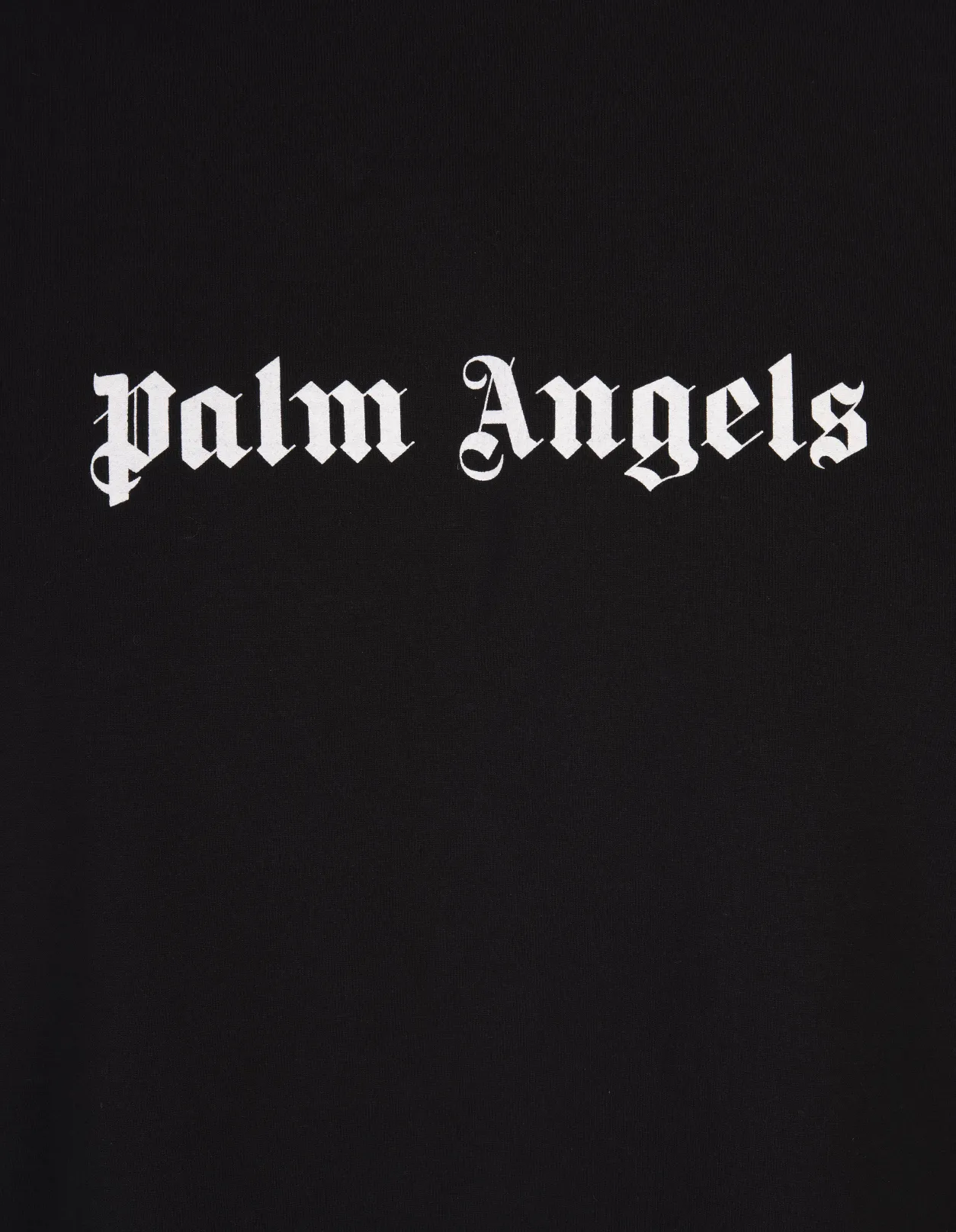 PALM ANGELS Black T-Shirt With Contrasting Front Logo