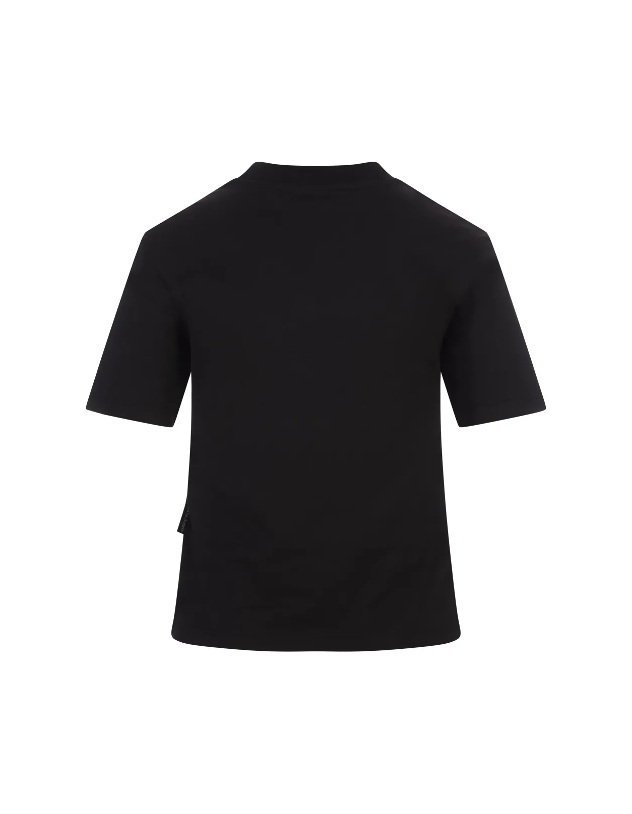 PALM ANGELS Black T-Shirt With Embroidered Monogram