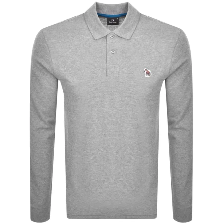 Paul Smith Long Sleeved Polo T Shirt Grey