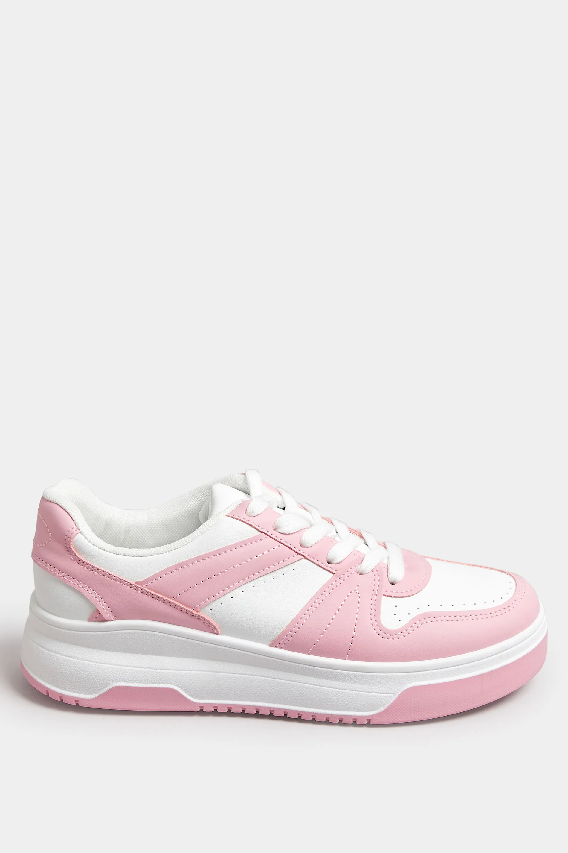 Pink & White Chunky Trainers In Extra Wide EEE Fit