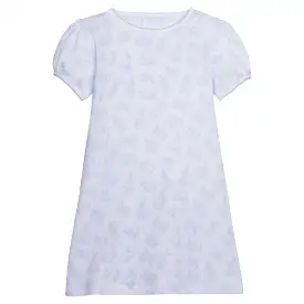 Printed T-Shirt Dress - Blue Tossed Bunnies