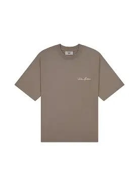 Prior Embroidery Logo Oversized T-shirt Clay Brown