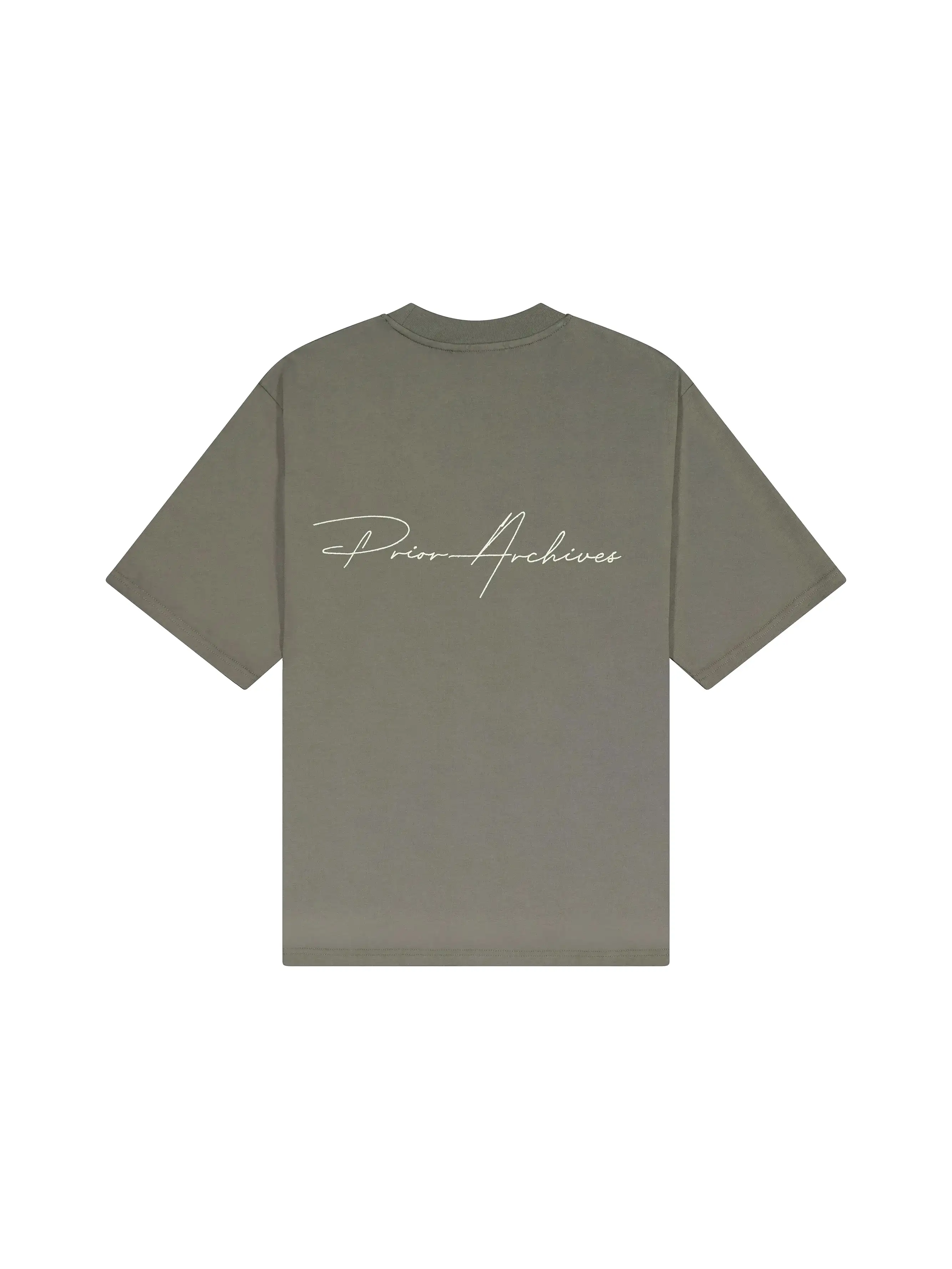 Prior Embroidery Logo Oversized T-shirt Medium Olive