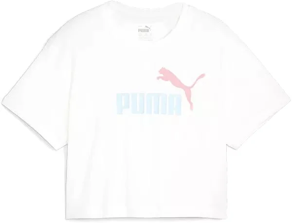 PUMA JUNIOR LOGO CROP WHITE TEE