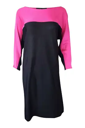 RALPH LAUREN Black and Pink Colour Block T-Shirt Dress (M)