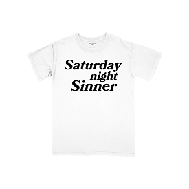 SATURDAY NIGHT SINNER TEE WHITE