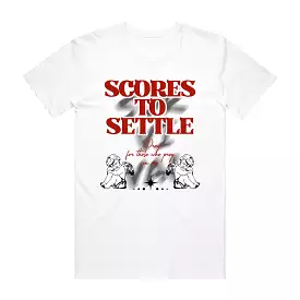 SCORES TEE WHITE/RED