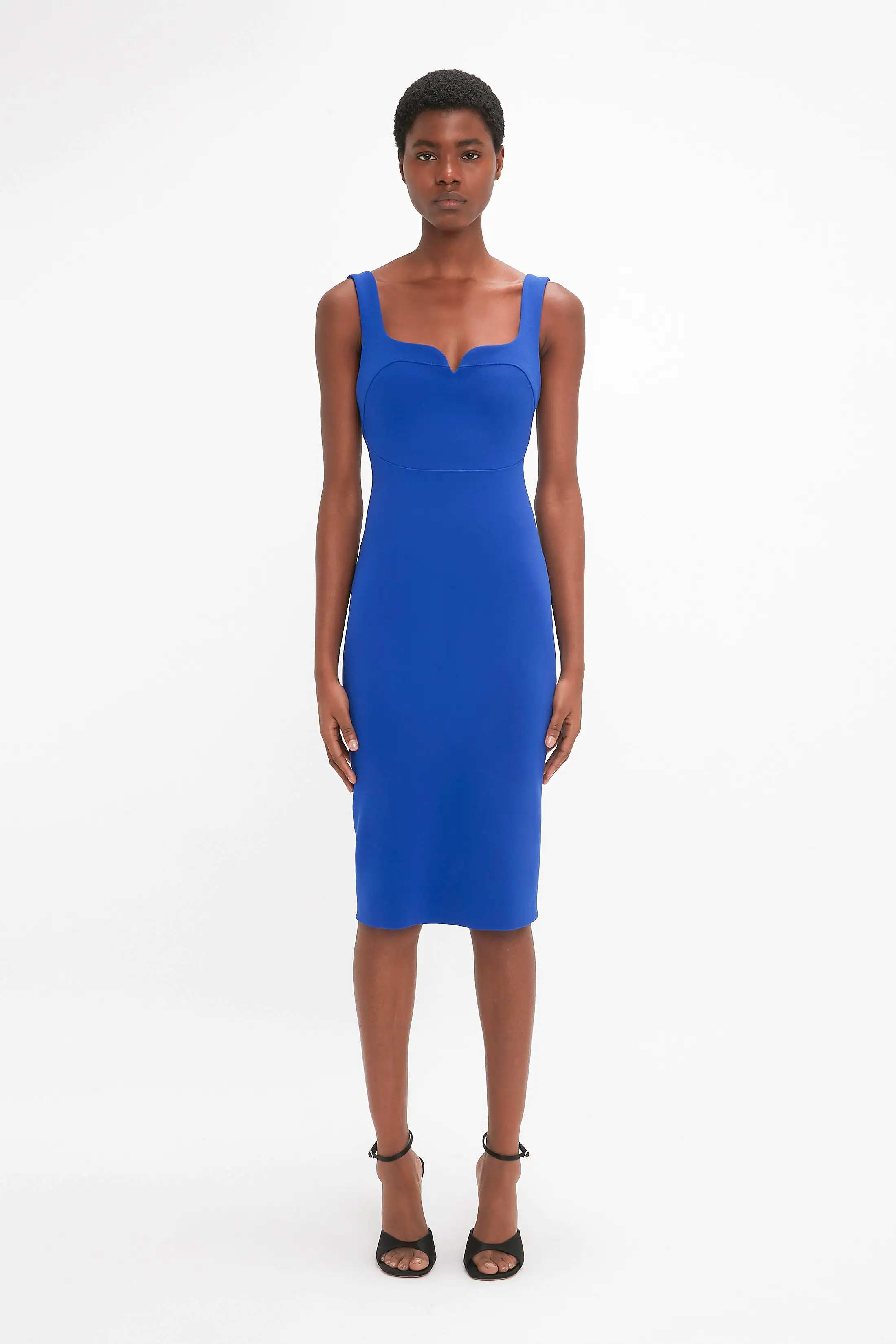 Sleeveless Fitted T-Shirt Dress In Palace Blue