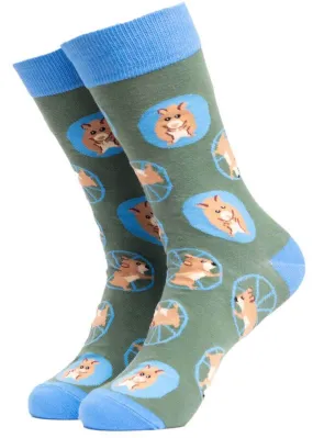 Soctopus Stuck On The Hamster Wheel Socks Green