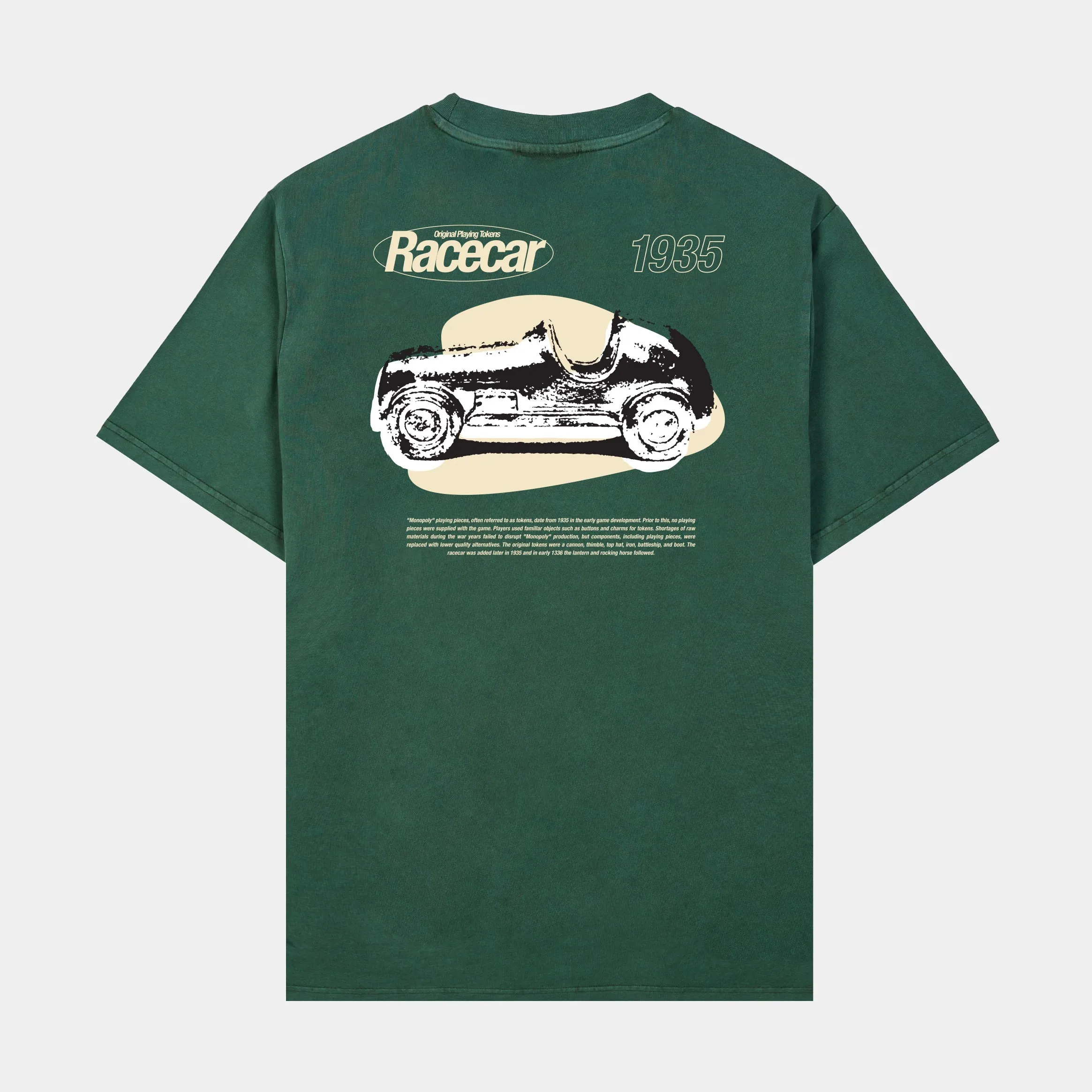 SP x Monopoly Racecar Mens Short Sleeve Shirt (Green/Cream)