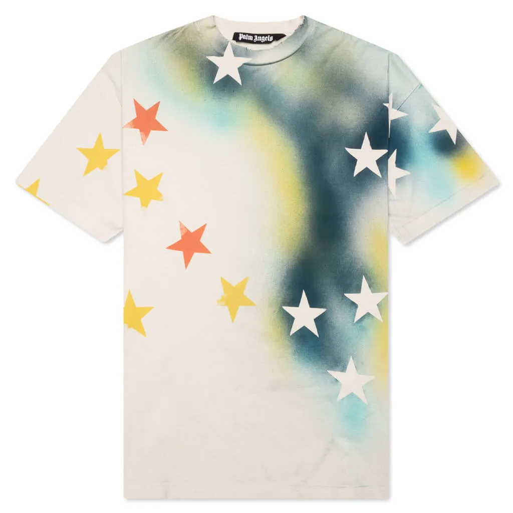 Sprayed Star Vintage Tee - White/Multi