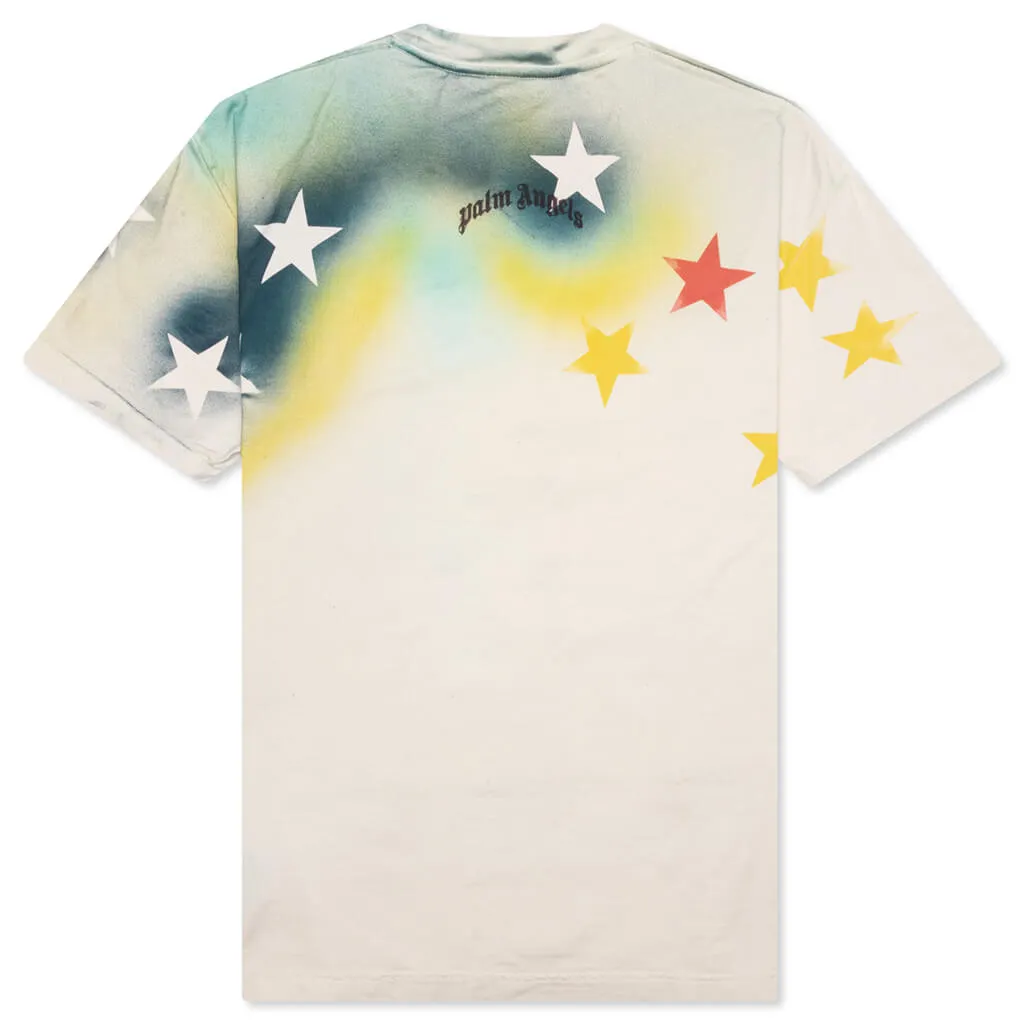 Sprayed Star Vintage Tee - White/Multi