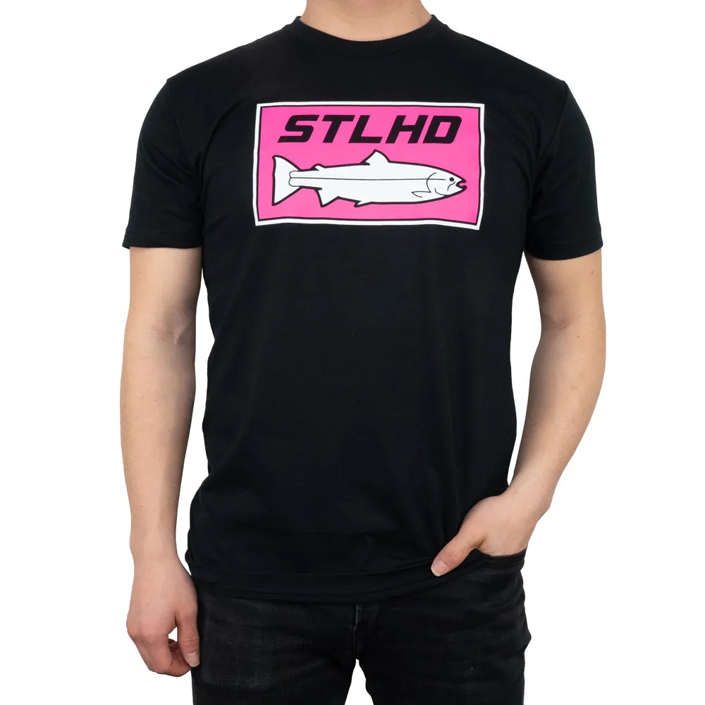 STLHD Men's Neon Pink Black T-Shirt