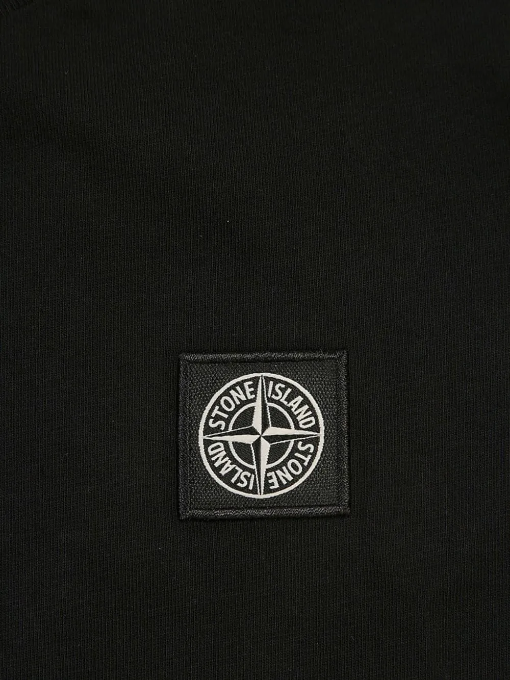 STONE ISLAND JUNIOR Black T-Shirt With Logo Patch