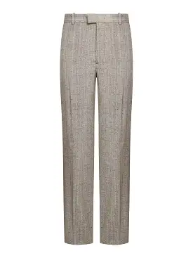 Straight Leg Pants In Silk And Viscose