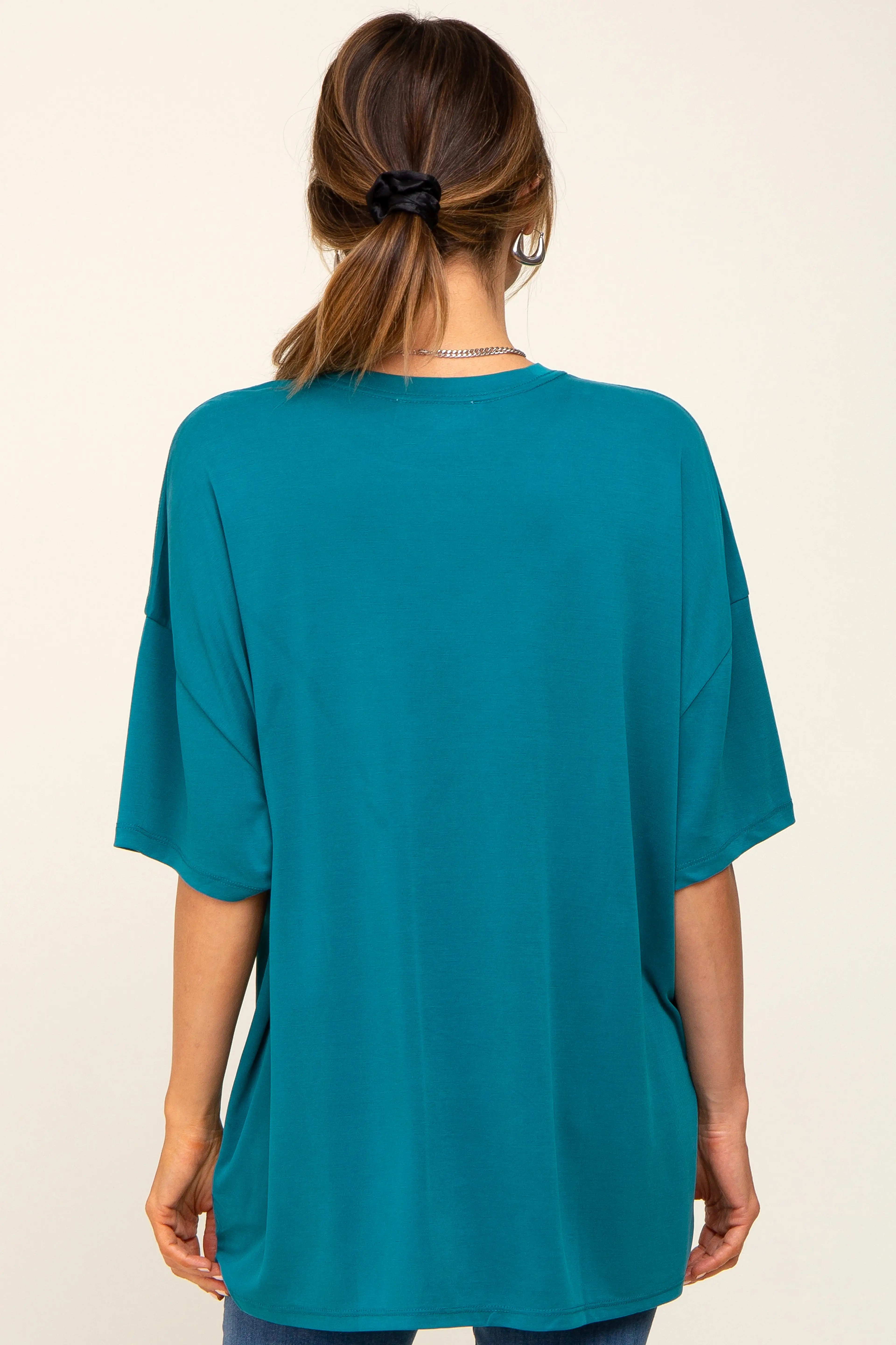 Teal Basic Oversized T-Shirt