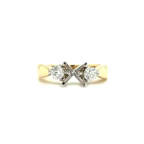 Three Stone Ring Setting with 0.375ctw of Diamonds in 14K Yellow Gold