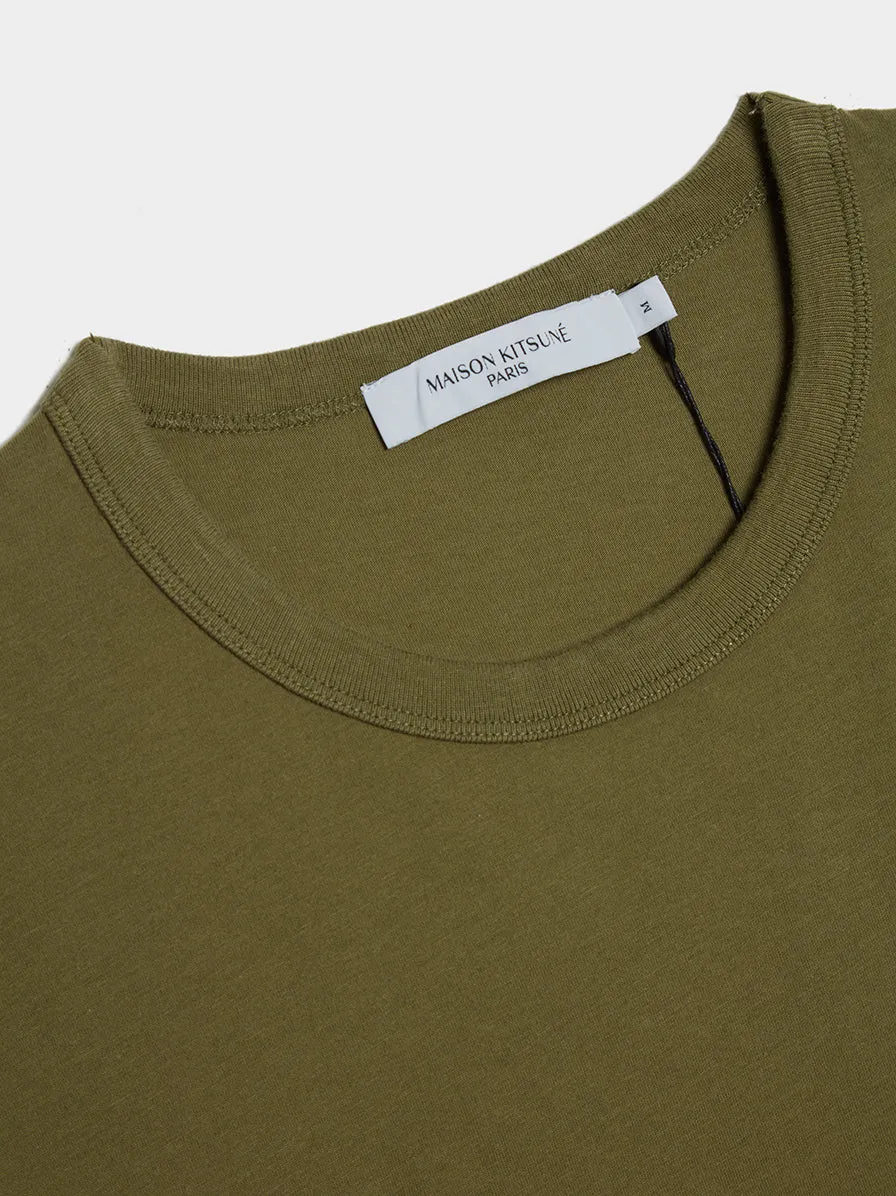 Tricolor Fox Patch Classic Pocket Tee-Shirt, Dark Khaki