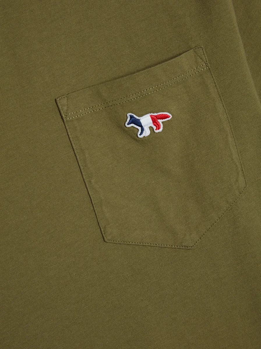 Tricolor Fox Patch Classic Pocket Tee-Shirt, Dark Khaki