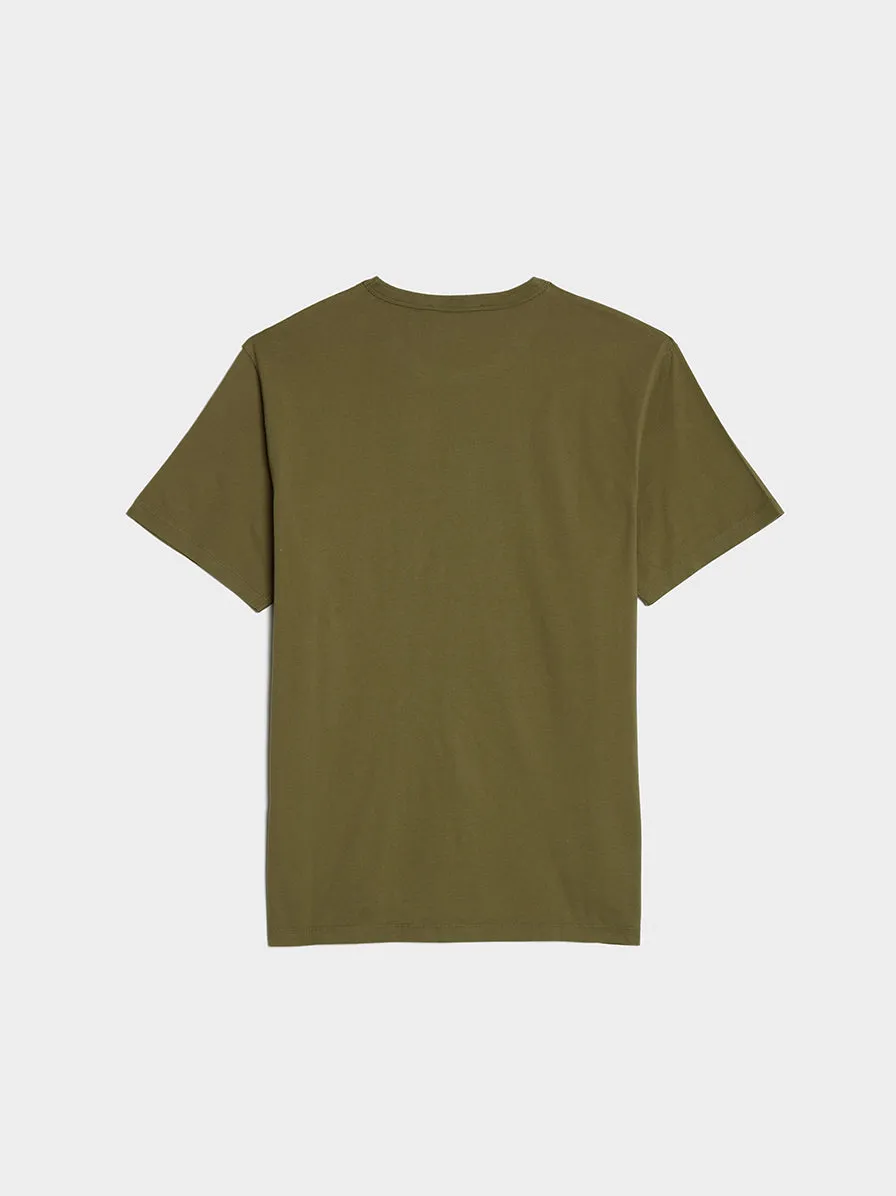 Tricolor Fox Patch Classic Pocket Tee-Shirt, Dark Khaki