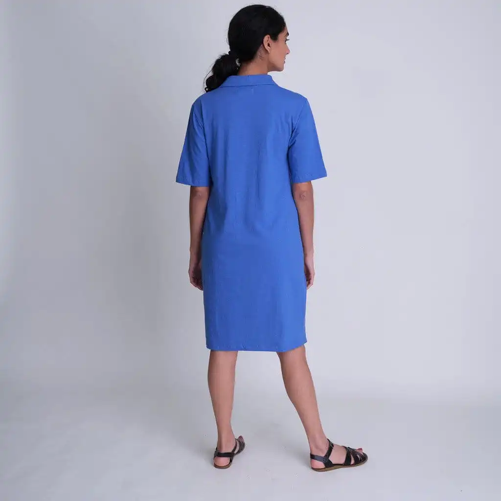 Vera Organic Cotton Jersey T-Shirt Dress | Blue