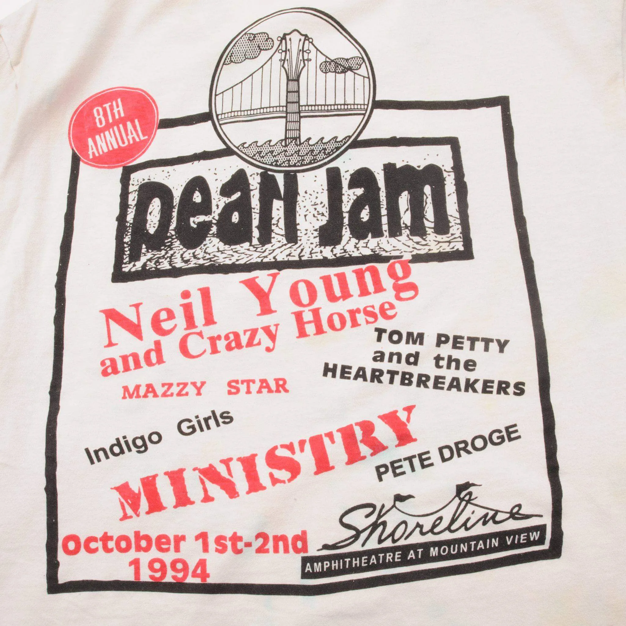 VINTAGE PEARL JAM TEE SHIRT DONT GIVE UP 1994 SIZE LARGE