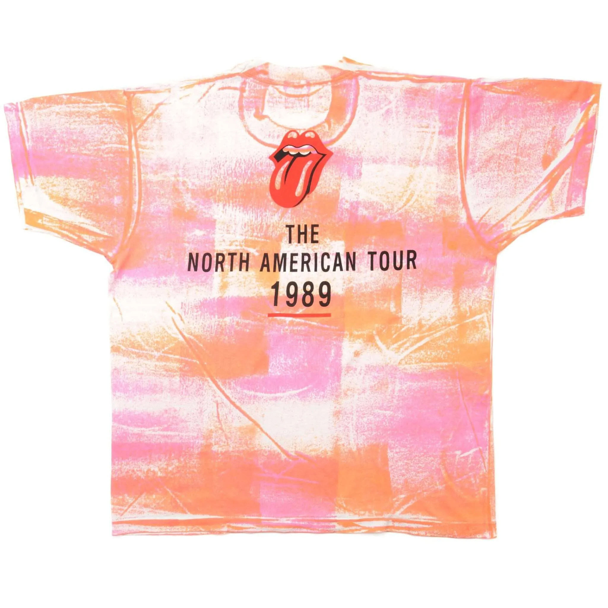 VINTAGE TIE-DYE THE ROLLING STONES TEE SHIRT 1989 SIZE LARGE MADE IN USA