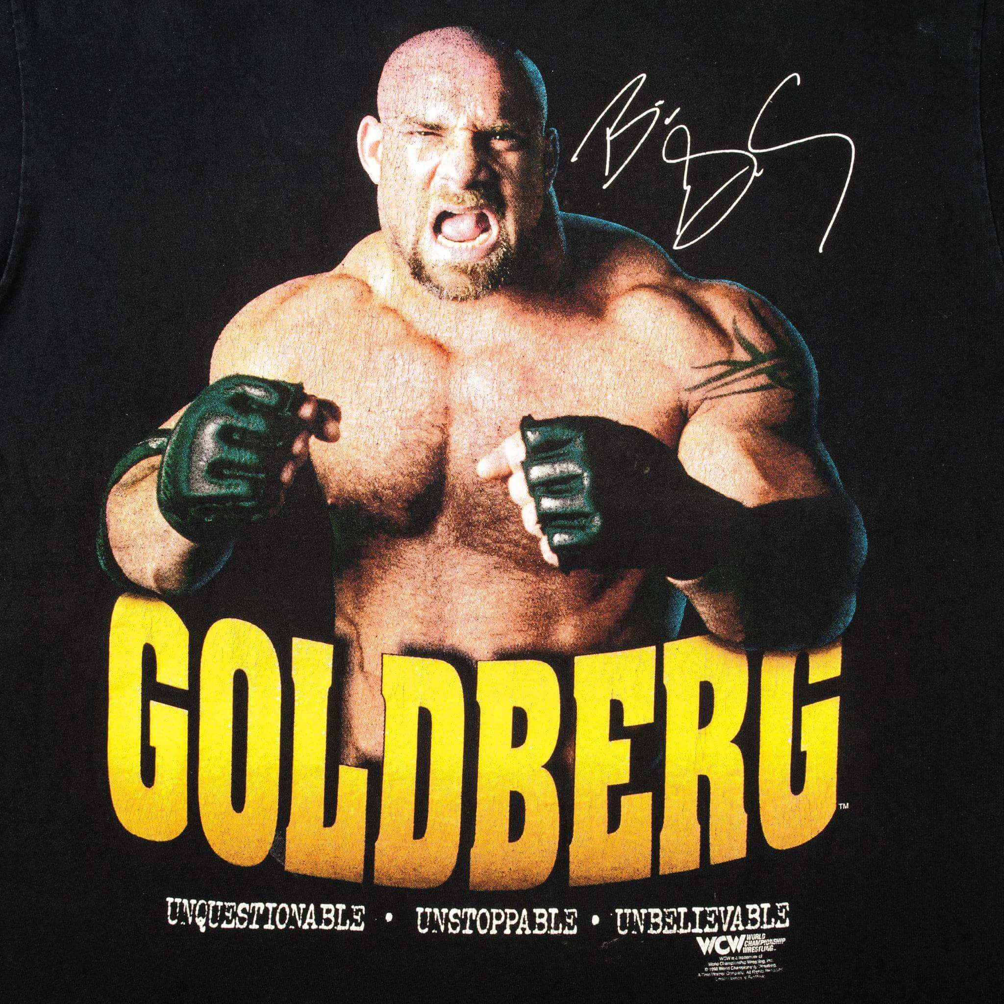 VINTAGE WCW GOLDBERG TEE SHIRT 1998 SIZE LARGE