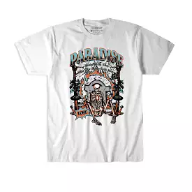 WAITING GAME TEE WHITE/AQUA