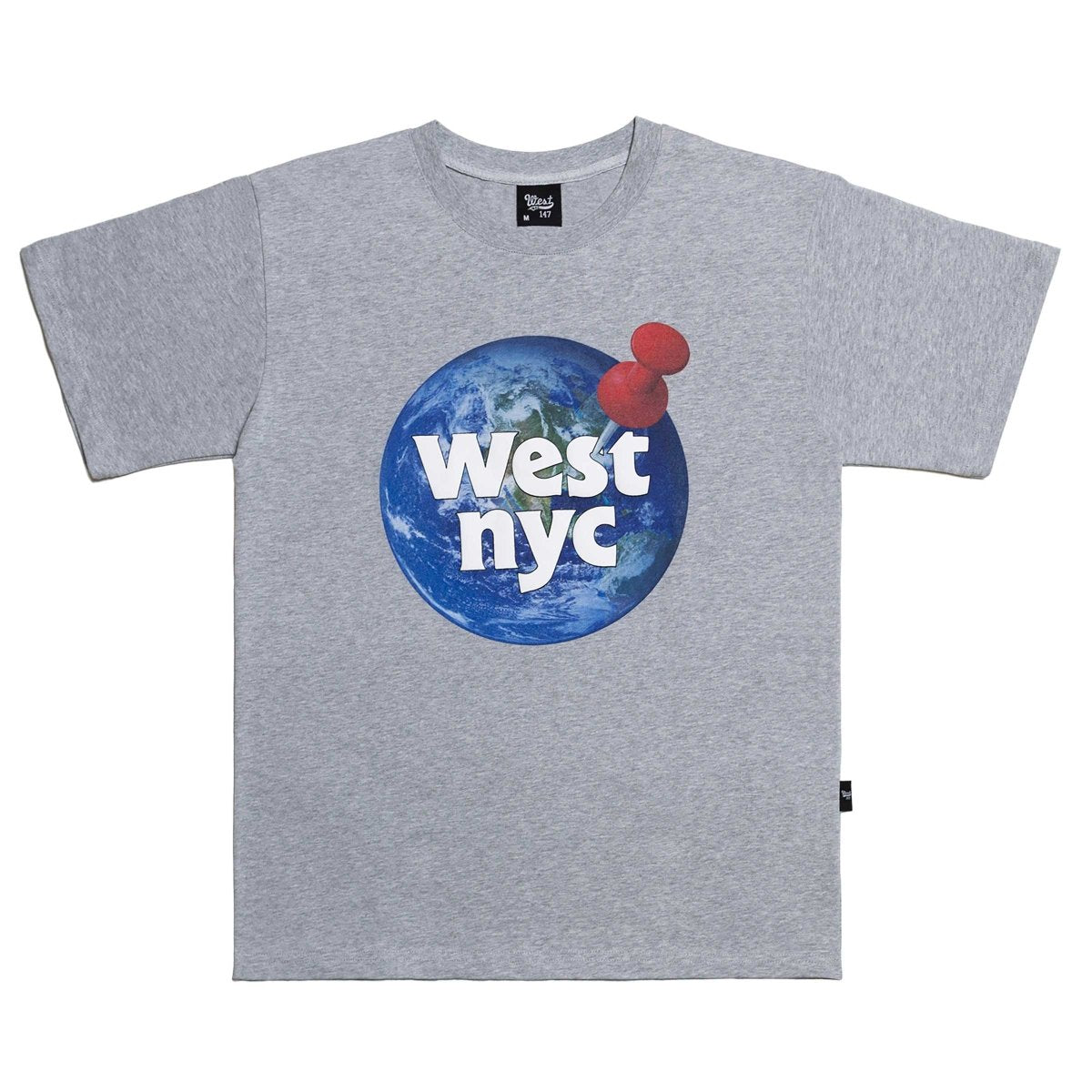 West NYC World Pin Tee Shirt Grey