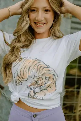 White Tiger Vintage Tee