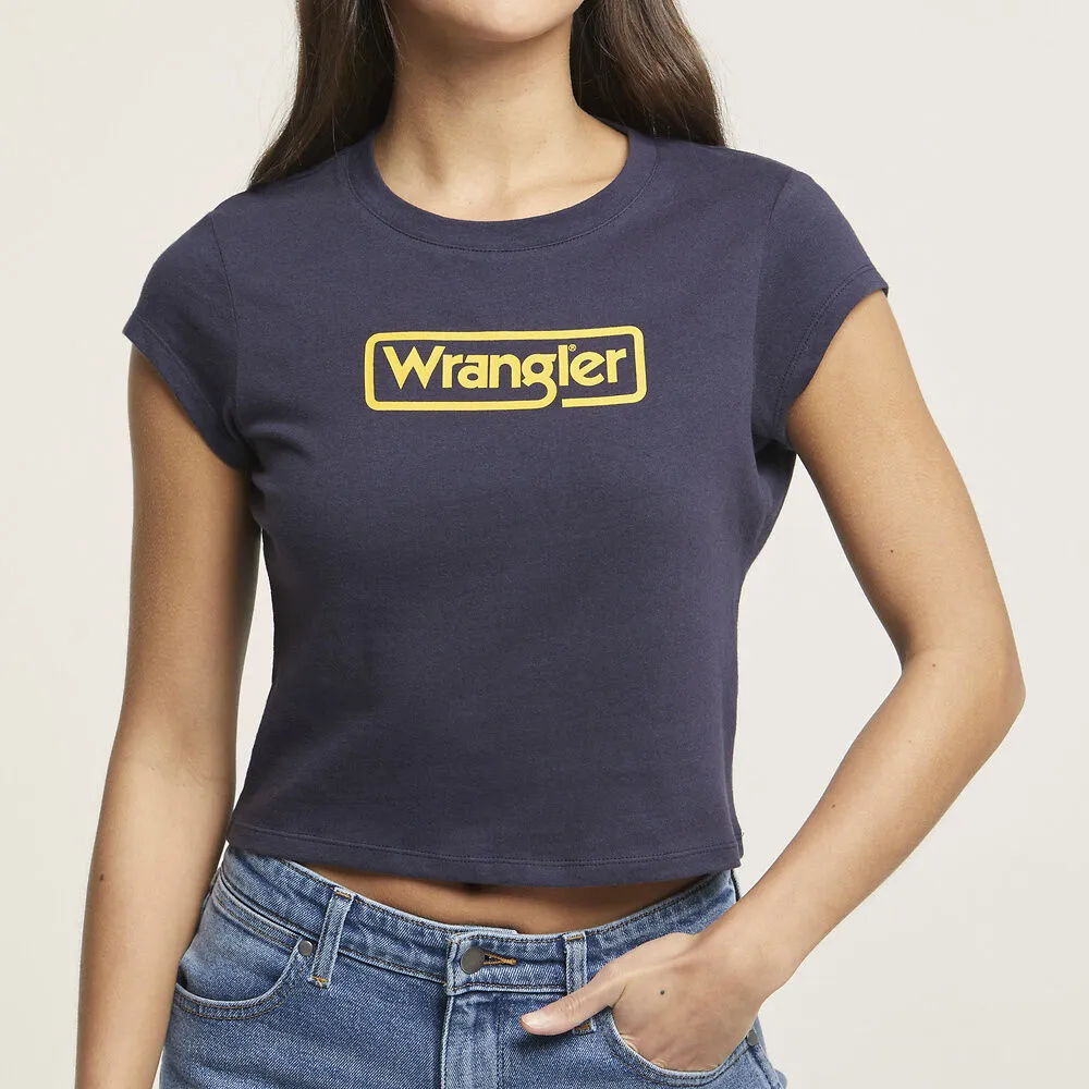 Wrangler Ladies Fitted Vintage Tee - Red -Navy - W/091068/420